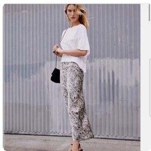 Free People satin snake print maxi skirt Sz 8